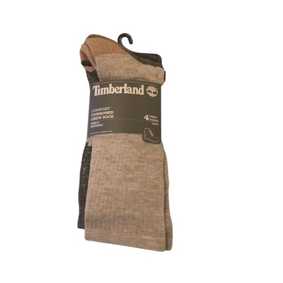 Timberland Other - Timberland Comfort Cushioned Men's Crew Socks OSFM 4 Pairs Gray Tan